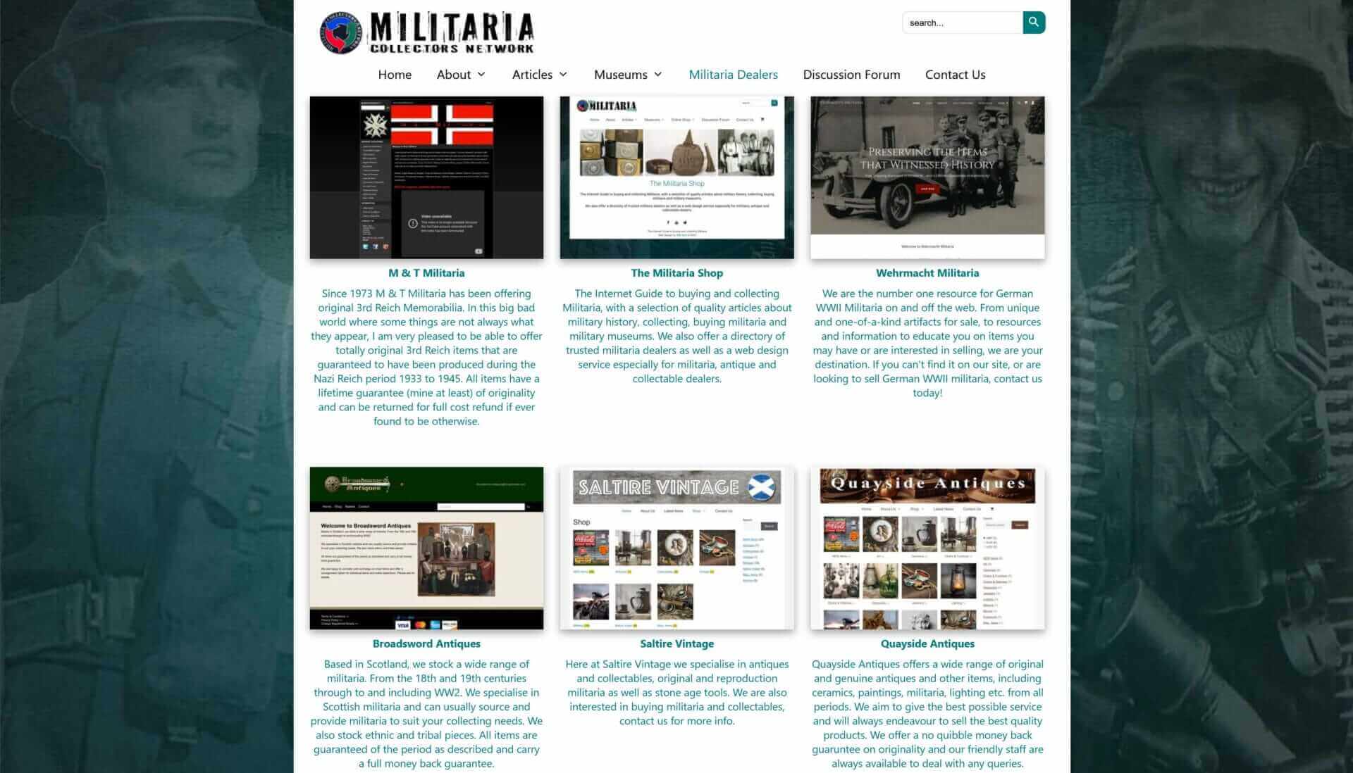 Militaria Collectors Network - The Internet Guide to buying and collecting Militaria.